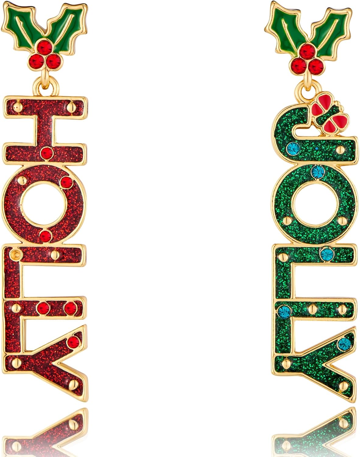 Christmas Earrings for Women - Gingerbread Man, Trees, Bow, Candy, Snowflake, Reindeer & Colorful Light Bulbs Christmas Earrings Holiday Jewelry Gifts - 我的商店我的商店我的商店