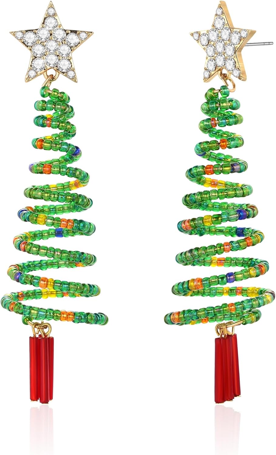 Christmas Earrings for Women - Gingerbread Man, Trees, Bow, Candy, Snowflake, Reindeer & Colorful Light Bulbs Christmas Earrings Holiday Jewelry Gifts - 我的商店我的商店我的商店