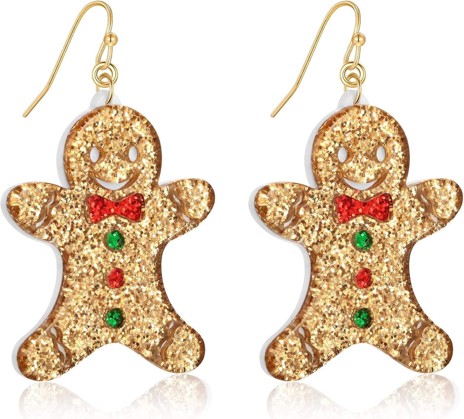 Christmas Earrings for Women - Gingerbread Man, Trees, Bow, Candy, Snowflake, Reindeer & Colorful Light Bulbs Christmas Earrings Holiday Jewelry Gifts - 我的商店我的商店我的商店