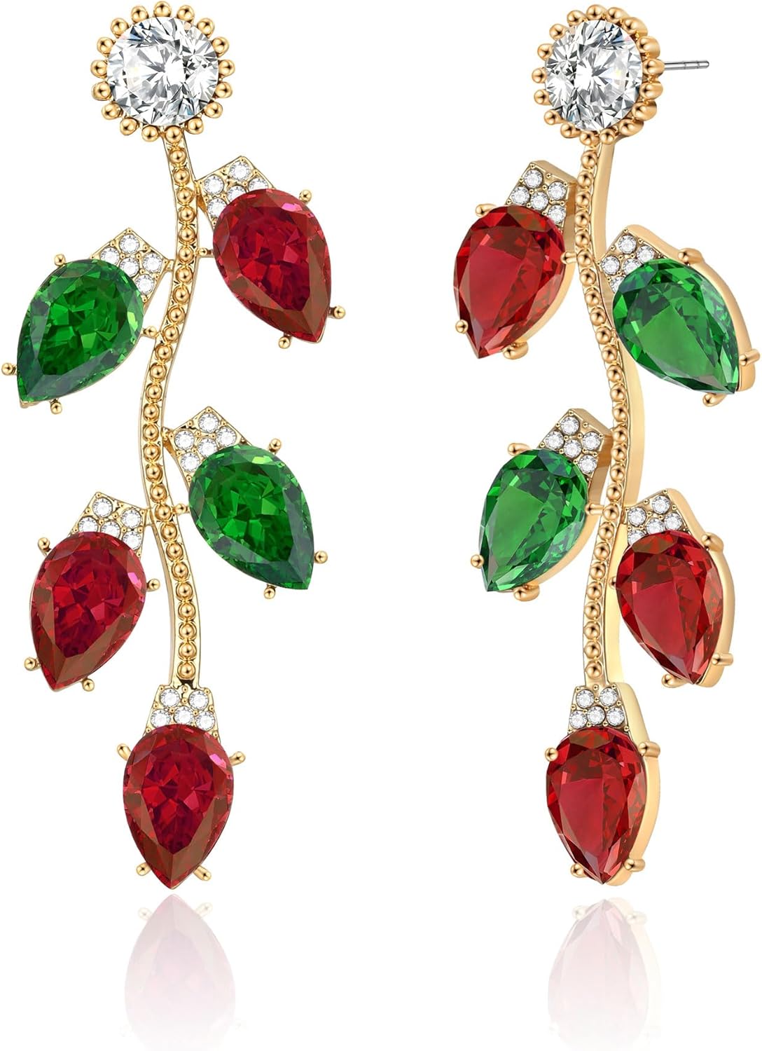 Christmas Earrings for Women - Gingerbread Man, Trees, Bow, Candy, Snowflake, Reindeer & Colorful Light Bulbs Christmas Earrings Holiday Jewelry Gifts - 我的商店我的商店我的商店