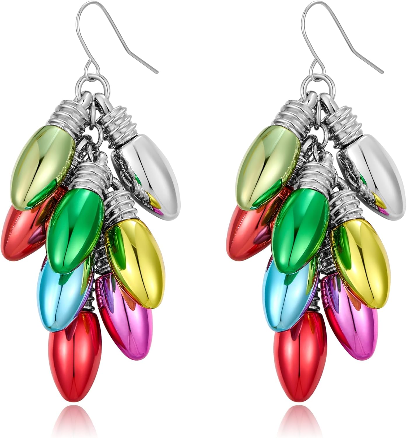 Christmas Earrings for Women - Gingerbread Man, Trees, Bow, Candy, Snowflake, Reindeer & Colorful Light Bulbs Christmas Earrings Holiday Jewelry Gifts - 我的商店我的商店我的商店