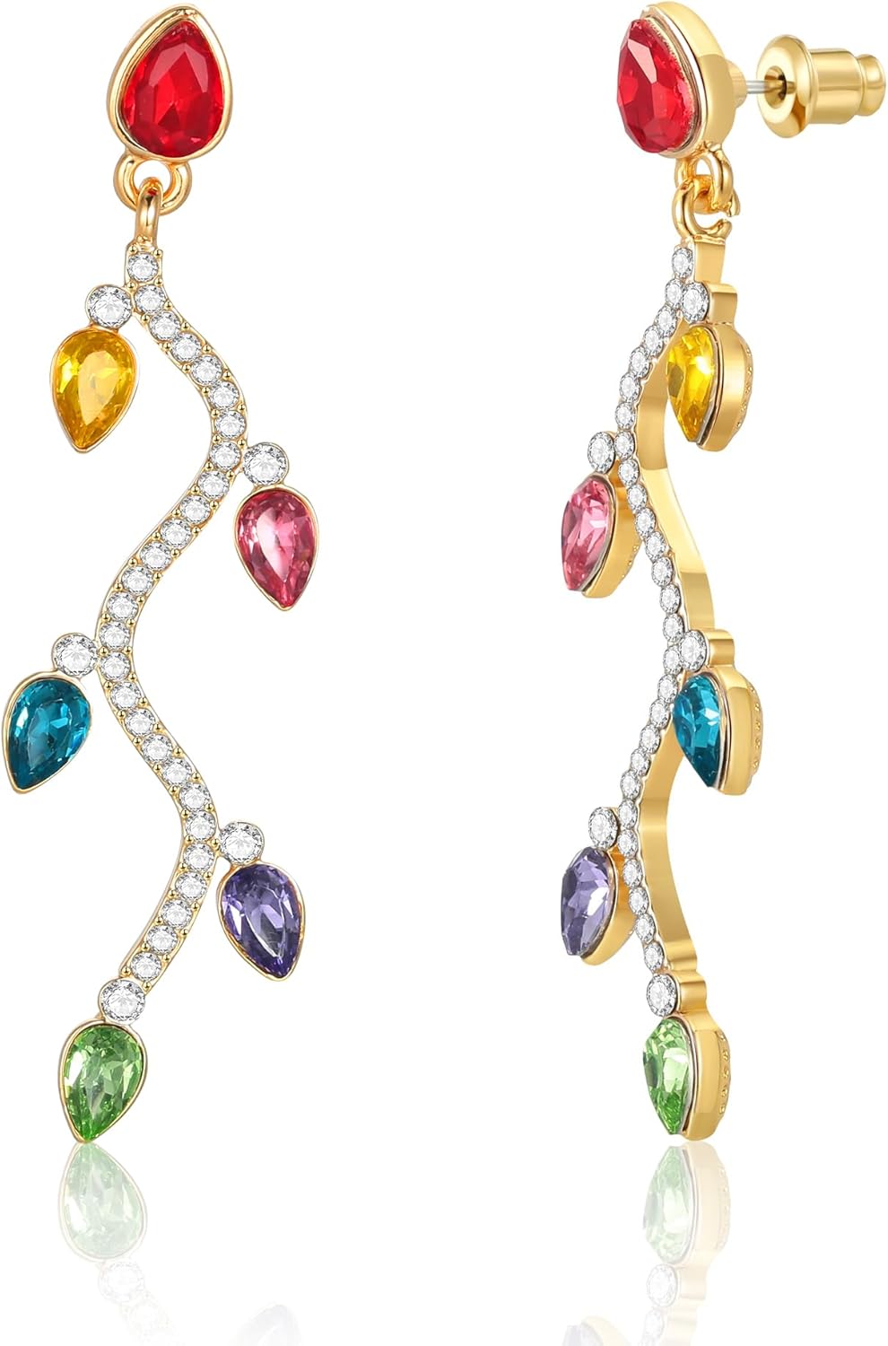 Christmas Earrings for Women - Gingerbread Man, Trees, Bow, Candy, Snowflake, Reindeer & Colorful Light Bulbs Christmas Earrings Holiday Jewelry Gifts - 我的商店我的商店我的商店