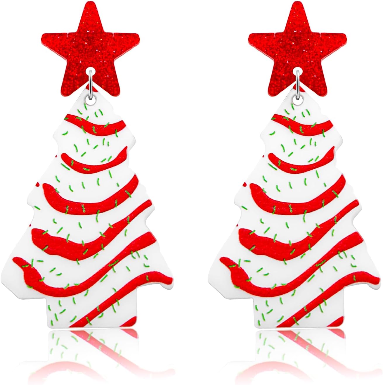 Christmas Earrings for Women Glitter Alloy Acrylic Lightweight Dangle Earrings Sparkly Merry Christmas Snowflake Xmas Holiday Jewelry Gifts Accessories - 我的商店我的商店我的商店