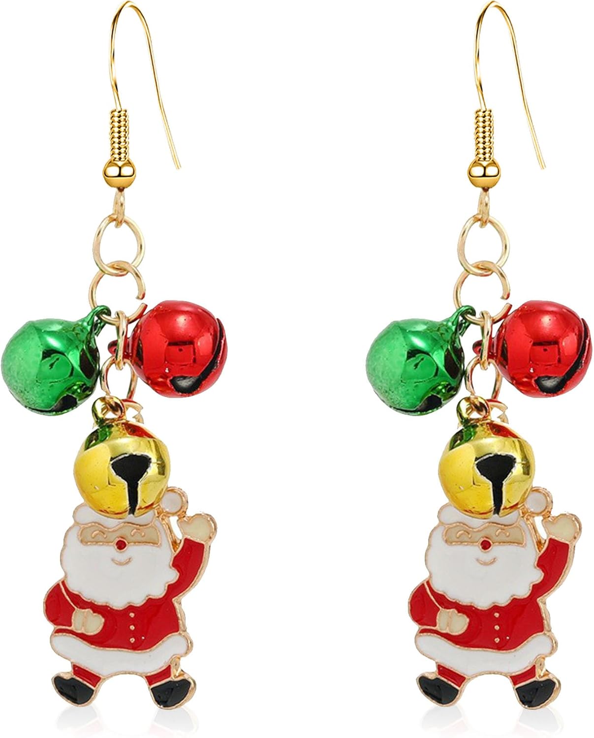 Christmas Earrings for Women Holiday Jingle Bell Bow Tree Snowflake Stars Drop Dangle Earring Party Jewelry Festival Decoration - 我的商店我的商店我的商店