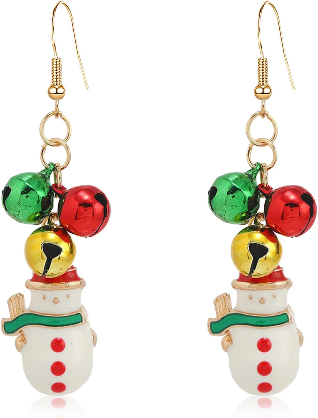 Christmas Earrings for Women Holiday Jingle Bell Bow Tree Snowflake Stars Drop Dangle Earring Party Jewelry Festival Decoration - 我的商店我的商店我的商店