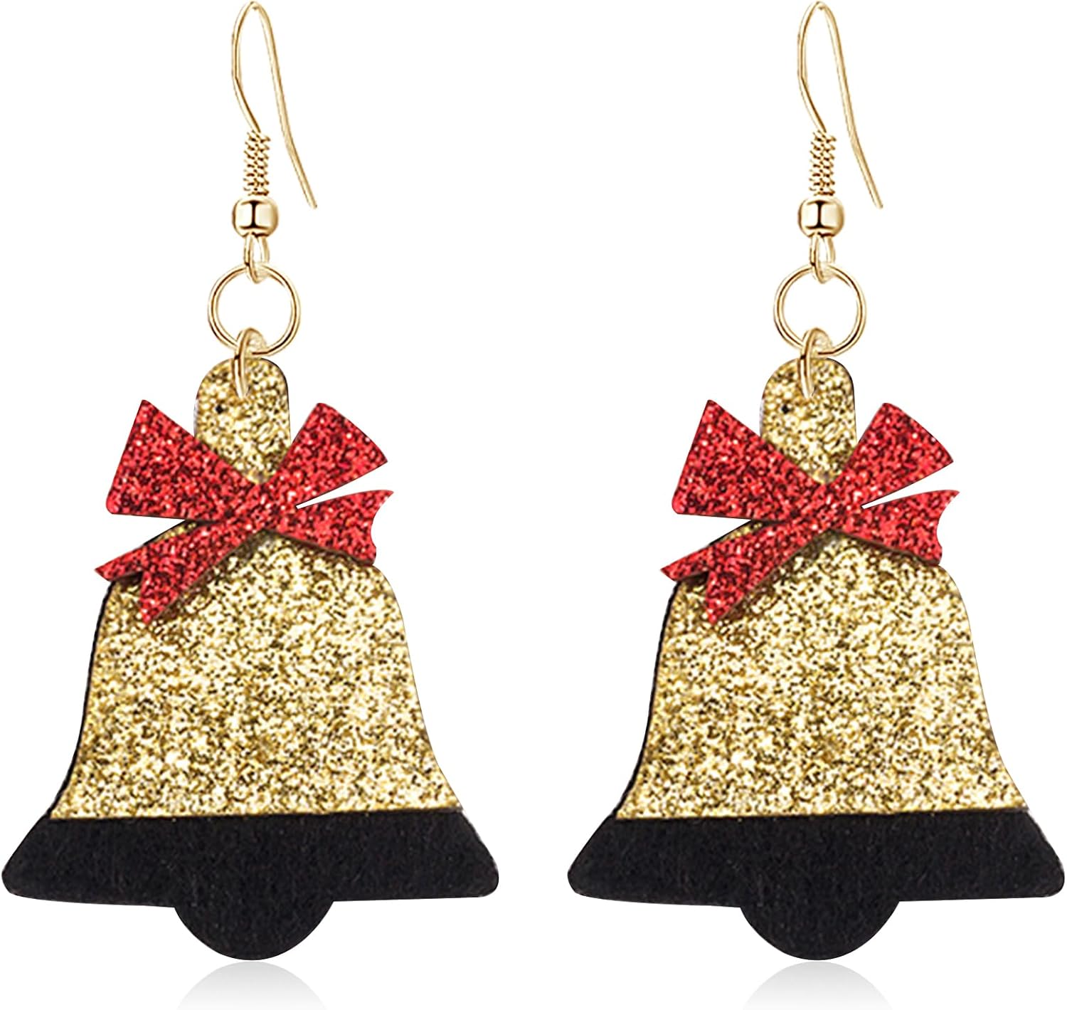 Christmas Earrings for Women Holiday Jingle Bell Bow Tree Snowflake Stars Drop Dangle Earring Party Jewelry Festival Decoration - 我的商店我的商店我的商店