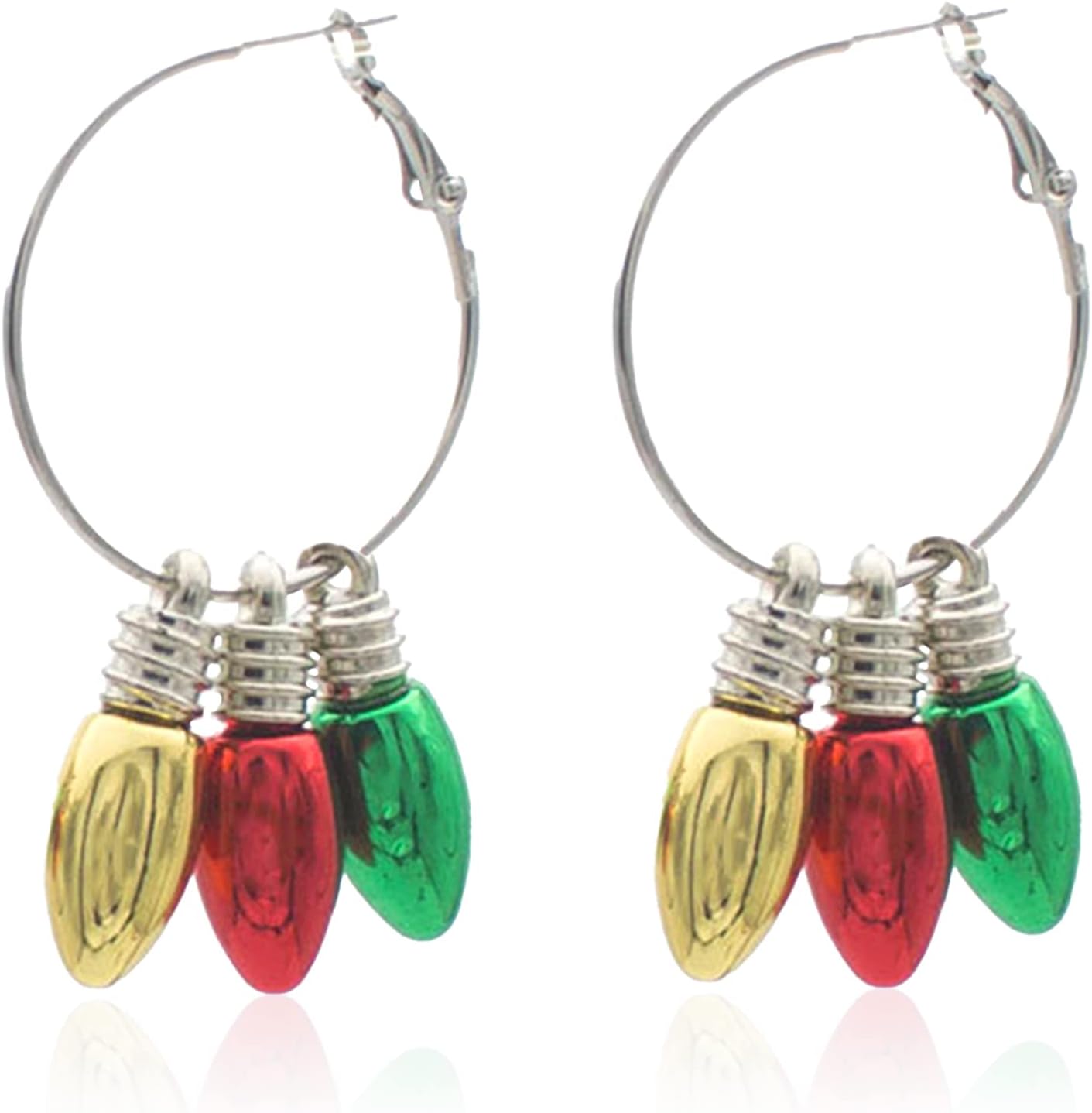 Christmas Earrings for Women Holiday Jingle Bell Bow Tree Snowflake Stars Drop Dangle Earring Party Jewelry Festival Decoration - 我的商店我的商店我的商店