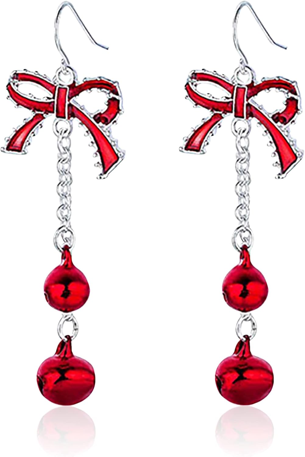 Christmas Earrings for Women Holiday Jingle Bell Bow Tree Snowflake Stars Drop Dangle Earring Party Jewelry Festival Decoration - 我的商店我的商店我的商店