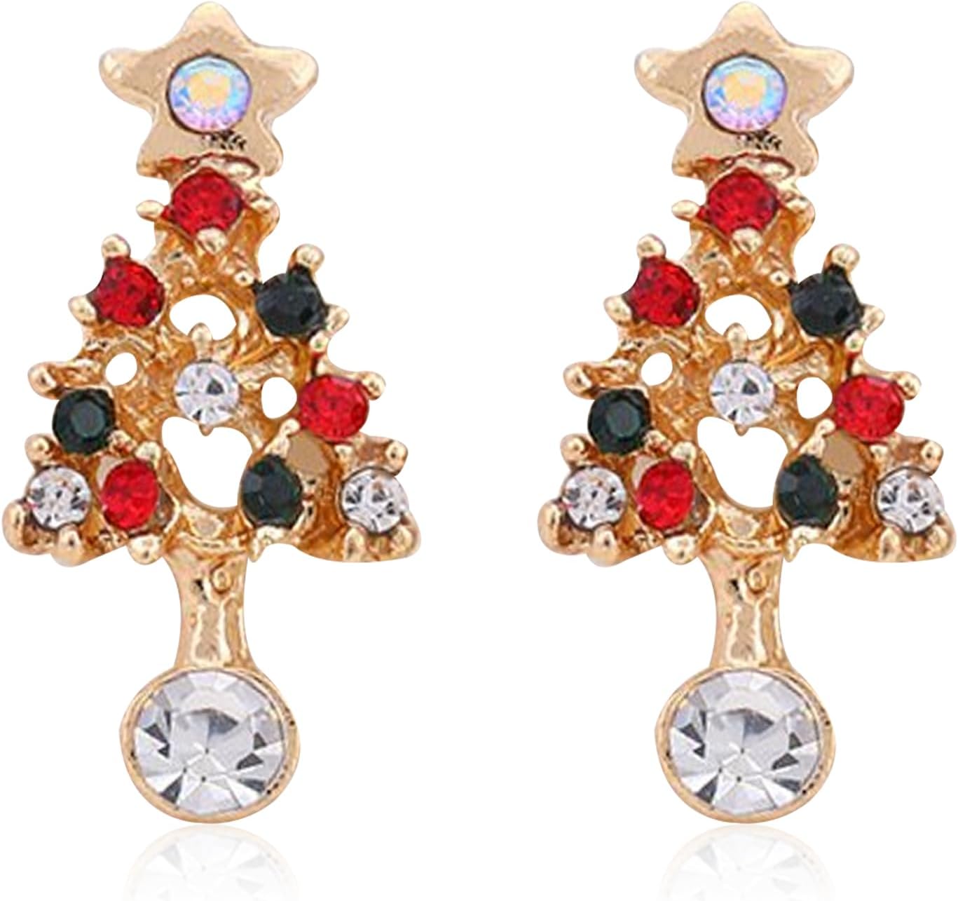 Christmas Earrings for Women Holiday Jingle Bell Bow Tree Snowflake Stars Drop Dangle Earring Party Jewelry Festival Decoration - 我的商店我的商店我的商店