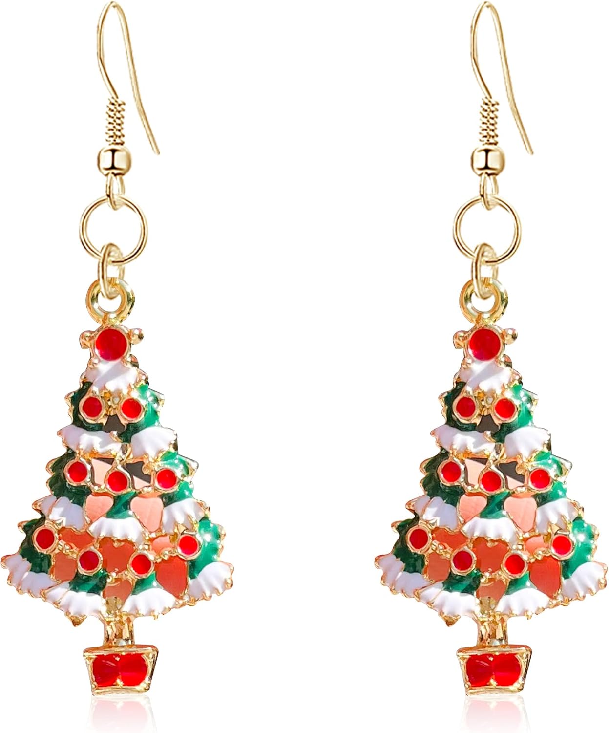 Christmas Earrings for Women Holiday Jingle Bell Bow Tree Snowflake Stars Drop Dangle Earring Party Jewelry Festival Decoration - 我的商店我的商店我的商店