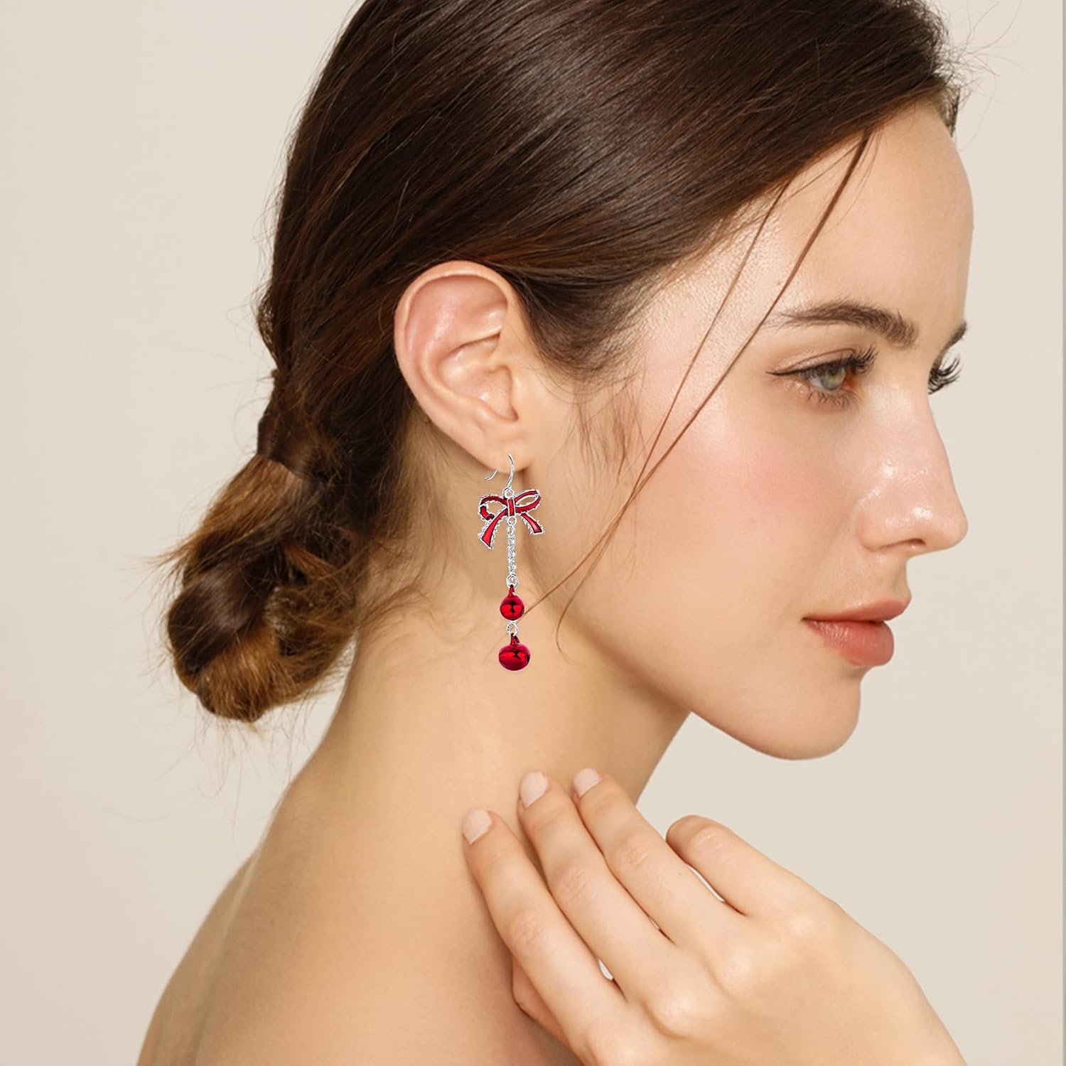 Christmas Earrings for Women Holiday Jingle Bell Bow Tree Snowflake Stars Drop Dangle Earring Party Jewelry Festival Decoration - 我的商店我的商店我的商店