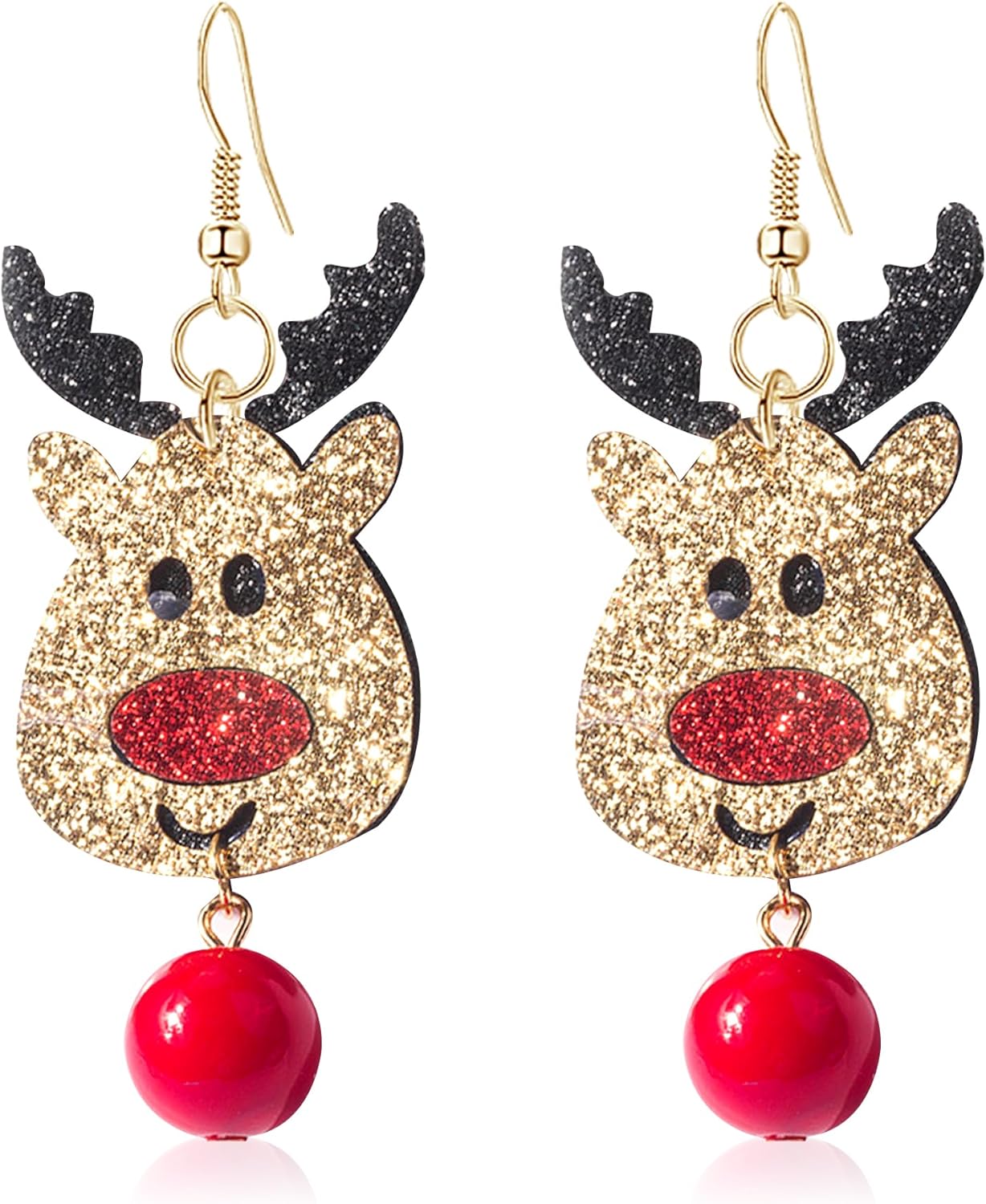 Christmas Earrings for Women Holiday Jingle Bell Bow Tree Snowflake Stars Drop Dangle Earring Party Jewelry Festival Decoration - 我的商店我的商店我的商店