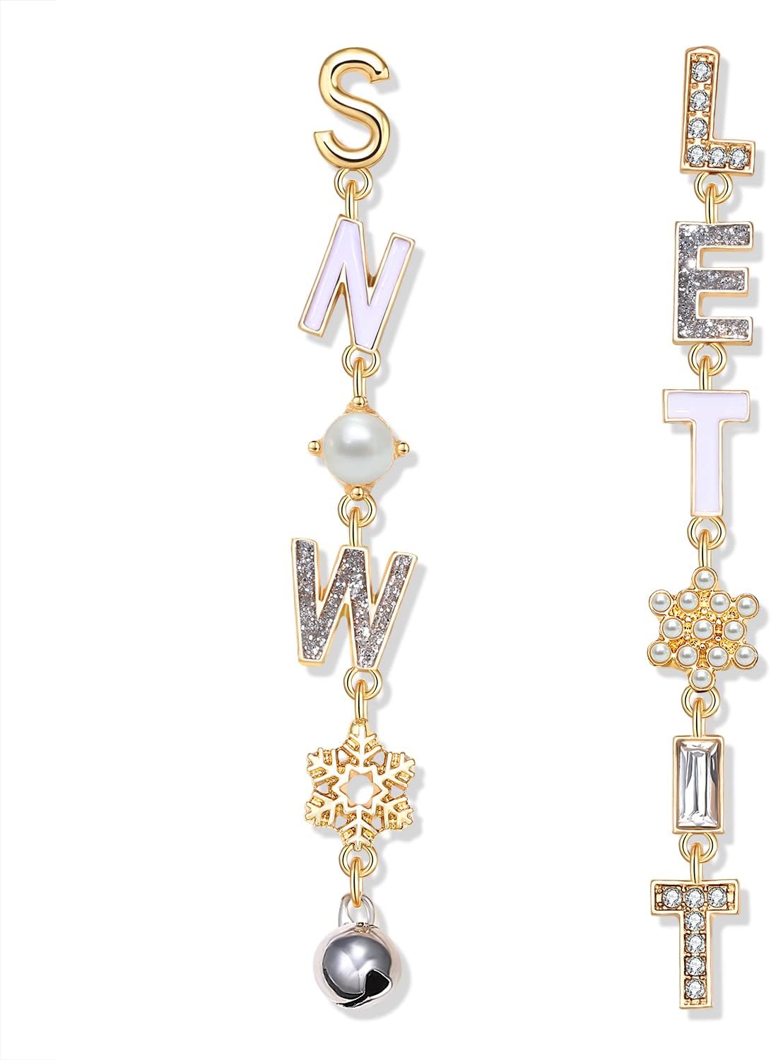 Christmas Earrings for Women Holiday Rhinestone Reindeer Dangle Earrings Xmas Jingle Bells Beaded Earrings Christmas Festive Party Jewelry Gifts - 我的商店我的商店我的商店