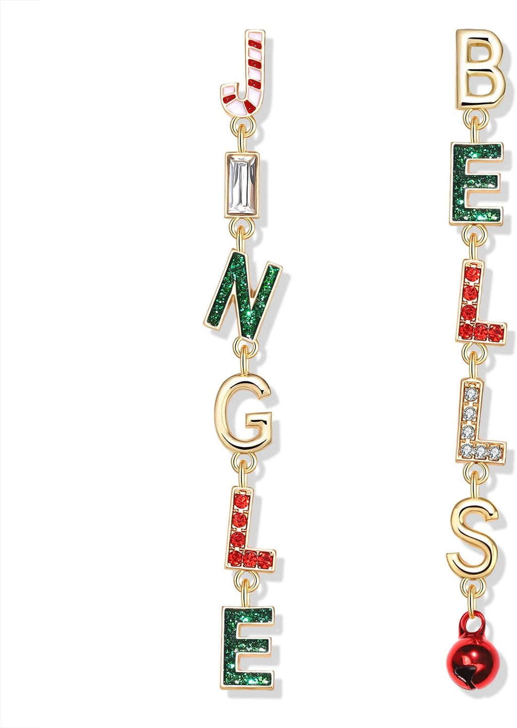 Christmas Earrings for Women Holiday Rhinestone Reindeer Dangle Earrings Xmas Jingle Bells Beaded Earrings Christmas Festive Party Jewelry Gifts - 我的商店我的商店我的商店