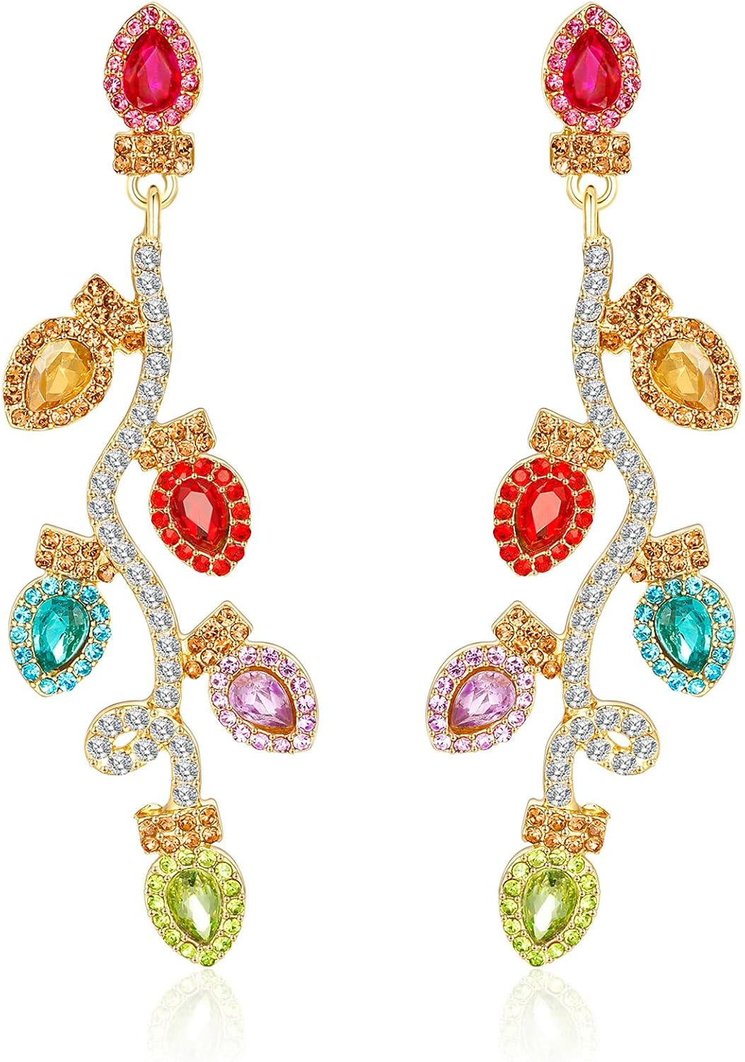 Christmas Earrings for Women, Hypoallergenic Bow Wreath Xmas Earrings, Santa Claus Dangle Earrings Holiday Christmas Jewelry Gifts - 我的商店我的商店我的商店