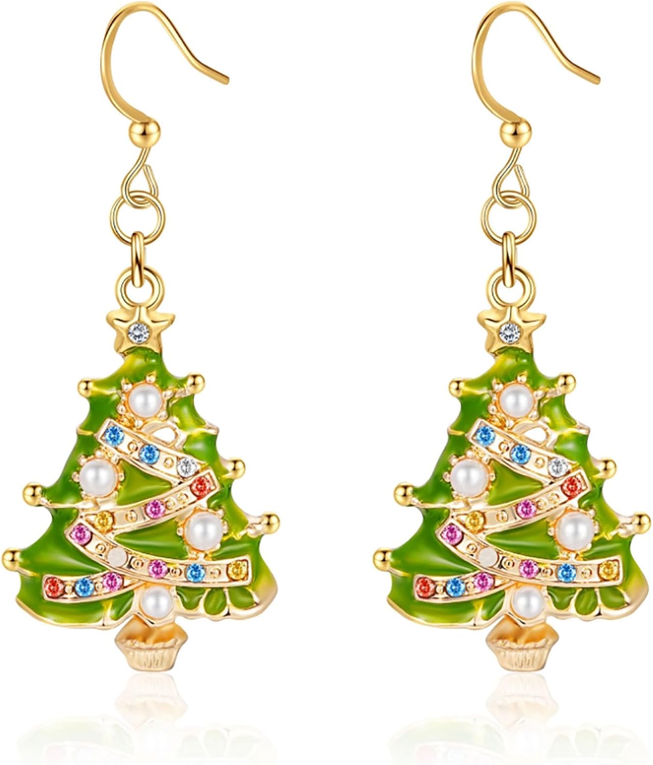 Christmas Earrings for Women, Hypoallergenic Bow Wreath Xmas Earrings, Santa Claus Dangle Earrings Holiday Christmas Jewelry Gifts - 我的商店我的商店我的商店