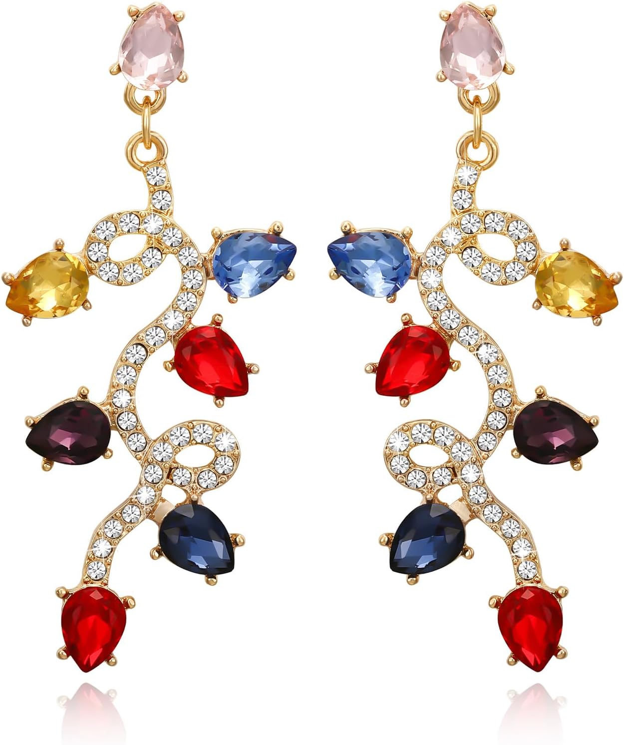 Christmas Earrings for Women, Hypoallergenic Bow Wreath Xmas Earrings, Santa Claus Dangle Earrings Holiday Christmas Jewelry Gifts - 我的商店我的商店我的商店