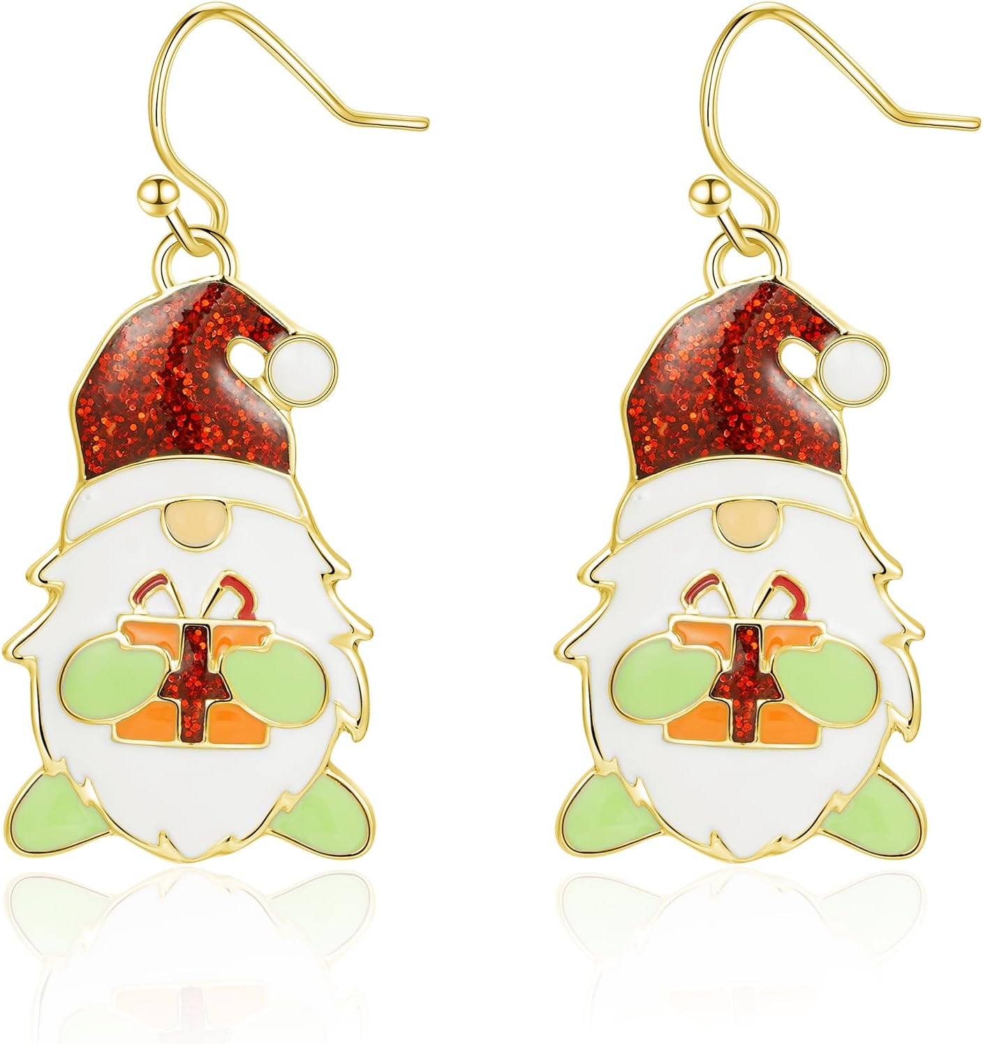 Christmas Earrings for Women, Hypoallergenic Bow Wreath Xmas Earrings, Santa Claus Dangle Earrings Holiday Christmas Jewelry Gifts - 我的商店我的商店我的商店