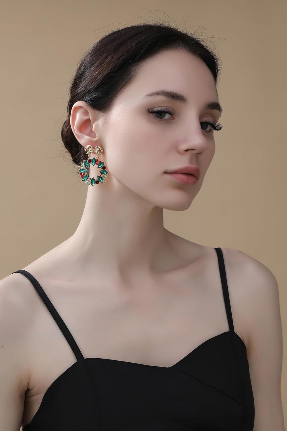 Christmas Earrings for Women, Hypoallergenic Bow Wreath Xmas Earrings, Santa Claus Dangle Earrings Holiday Christmas Jewelry Gifts - 我的商店我的商店我的商店