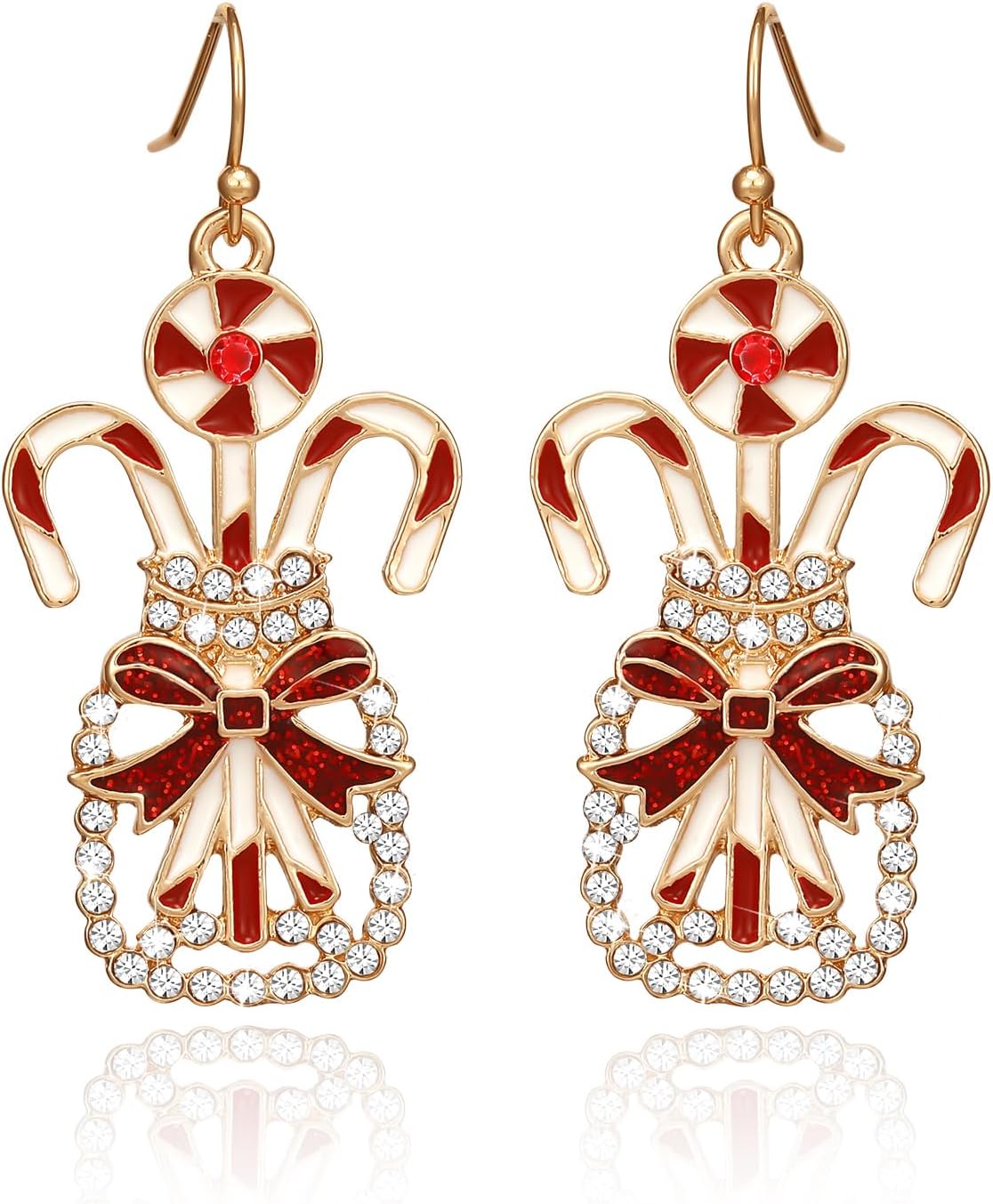 Christmas Earrings for Women, Hypoallergenic Bow Wreath Xmas Earrings, Santa Claus Dangle Earrings Holiday Christmas Jewelry Gifts - 我的商店我的商店我的商店