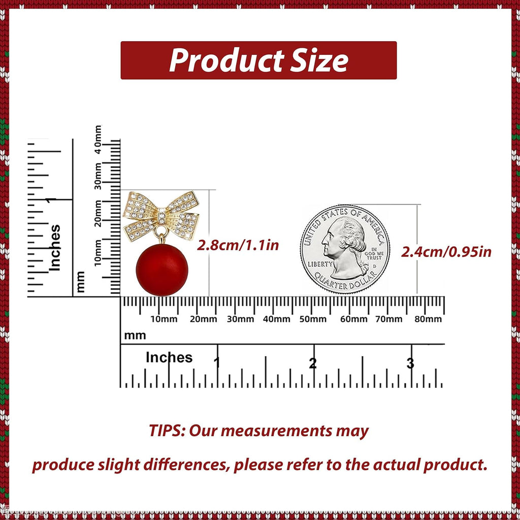 Christmas Earrings for Women Pearl Bow Earrings Xmas Holiday Christmas Jewelry Gifts Outfits Stocking Stuffers 2025 - 我的商店我的商店我的商店