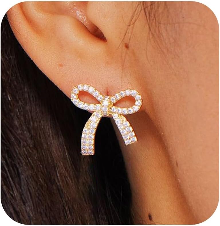 Christmas Earrings For Women Pearl Bow Earrings Xmas Jewelry Holiday Outfits Stocking Stuffers Christmas 2025 Holiday Accessories - 我的商店我的商店我的商店