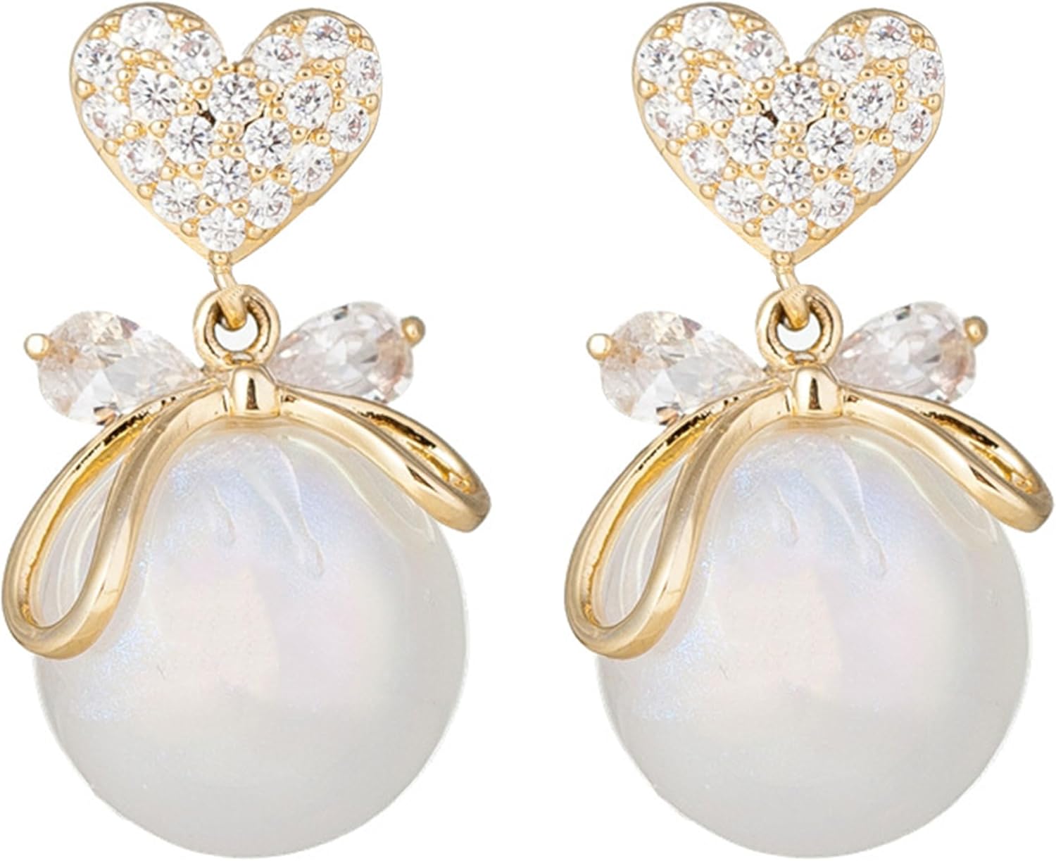 Christmas Earrings For Women Pearl Bow Earrings Xmas Jewelry Holiday Outfits Stocking Stuffers Christmas 2025 Holiday Accessories - 我的商店我的商店我的商店