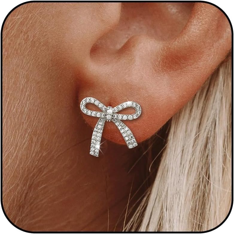 Christmas Earrings For Women Pearl Bow Earrings Xmas Jewelry Holiday Outfits Stocking Stuffers Christmas 2025 Holiday Accessories - 我的商店我的商店我的商店