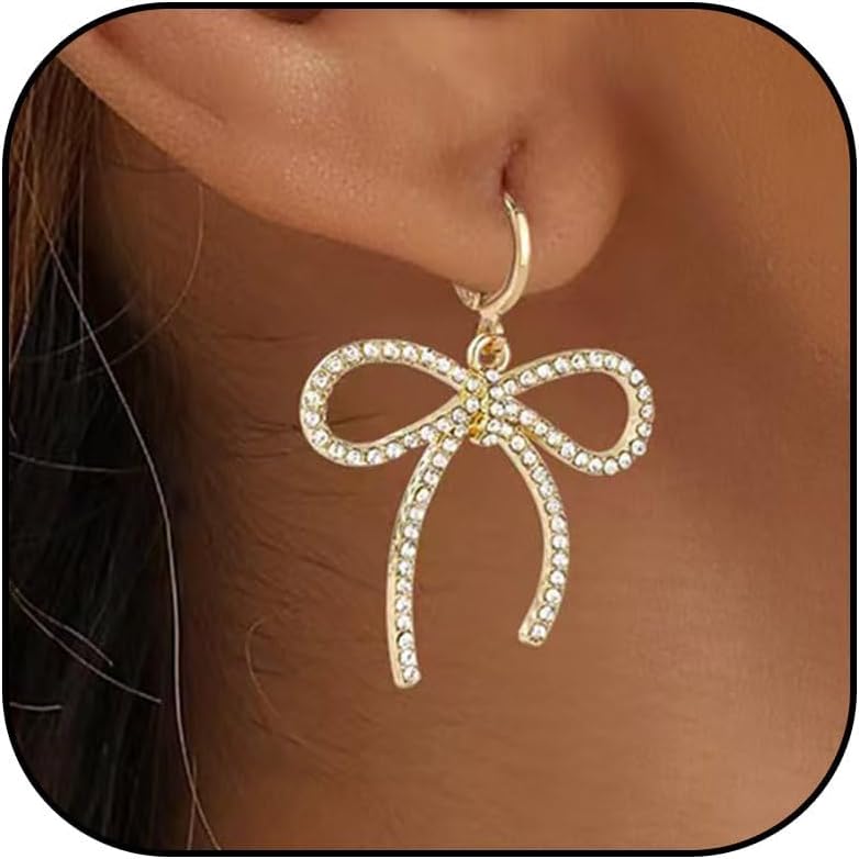 Christmas Earrings For Women Pearl Bow Earrings Xmas Jewelry Holiday Outfits Stocking Stuffers Christmas 2025 Holiday Accessories - 我的商店我的商店我的商店