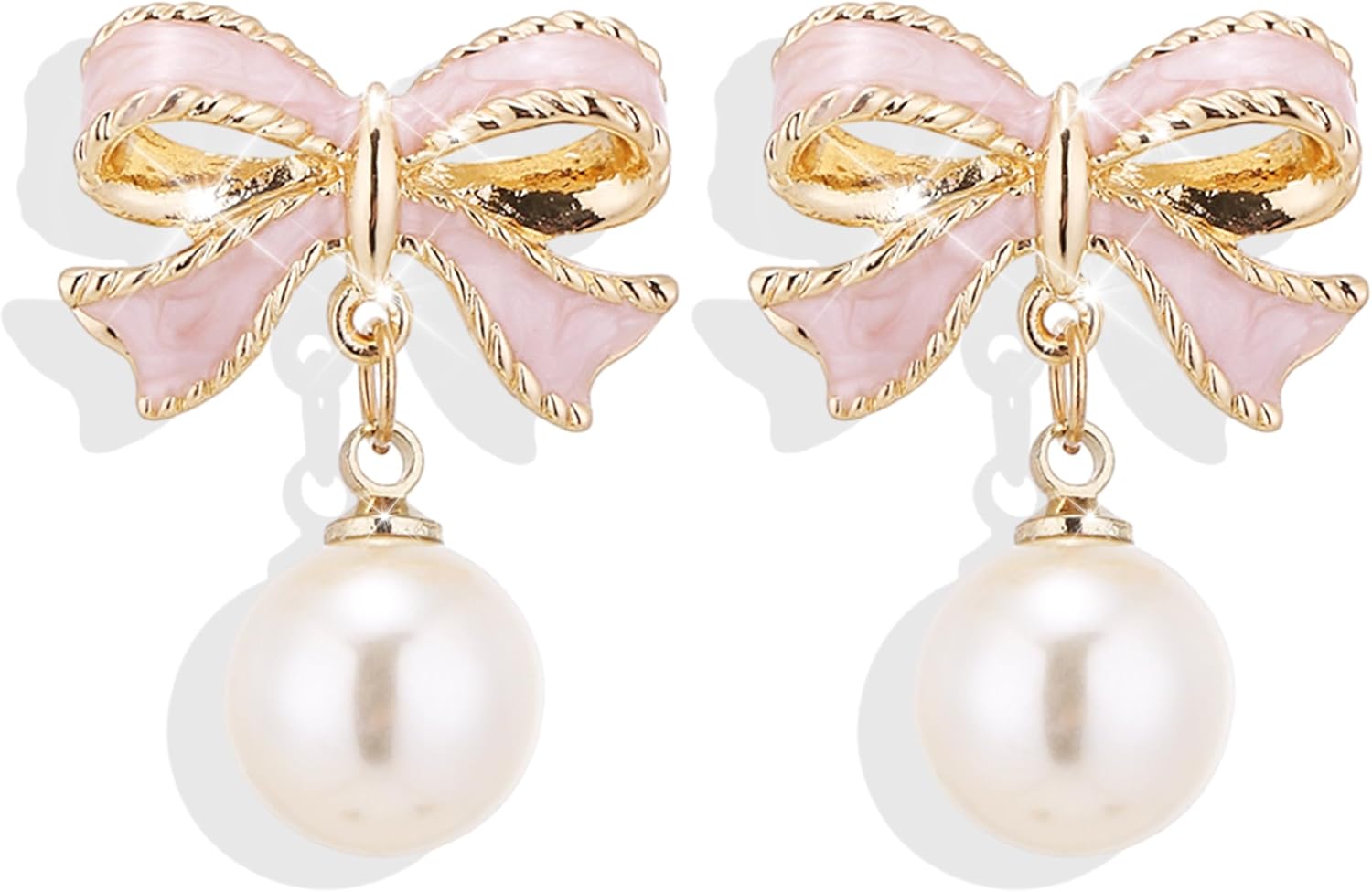 Christmas Earrings For Women Pearl Bow Earrings Xmas Jewelry Holiday Outfits Stocking Stuffers Christmas 2025 Holiday Accessories - 我的商店我的商店我的商店