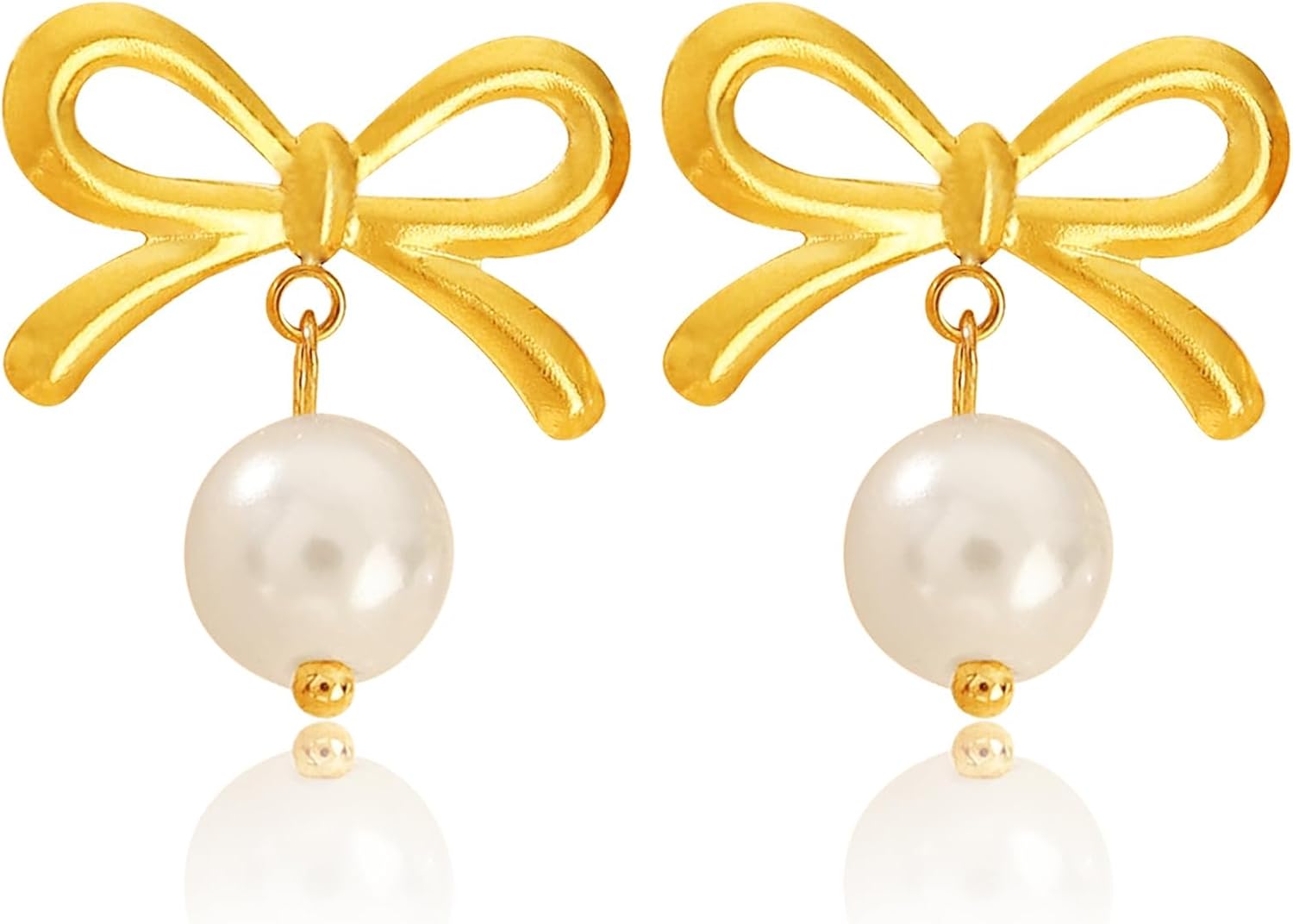 Christmas Earrings For Women Pearl Bow Earrings Xmas Jewelry Holiday Outfits Stocking Stuffers Christmas 2025 Holiday Accessories - 我的商店我的商店我的商店