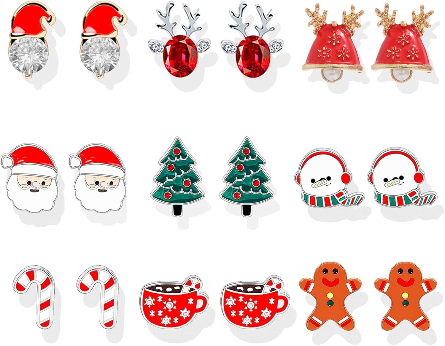 Christmas Earrings for Women Pink Flamingo Tree Snowflake Bow Jingle Bell Dangling Trendy Holiday Earrings Stocking Stuffers Christmas Jewelry Gifts Outfits Accessories - 我的商店我的商店我的商店