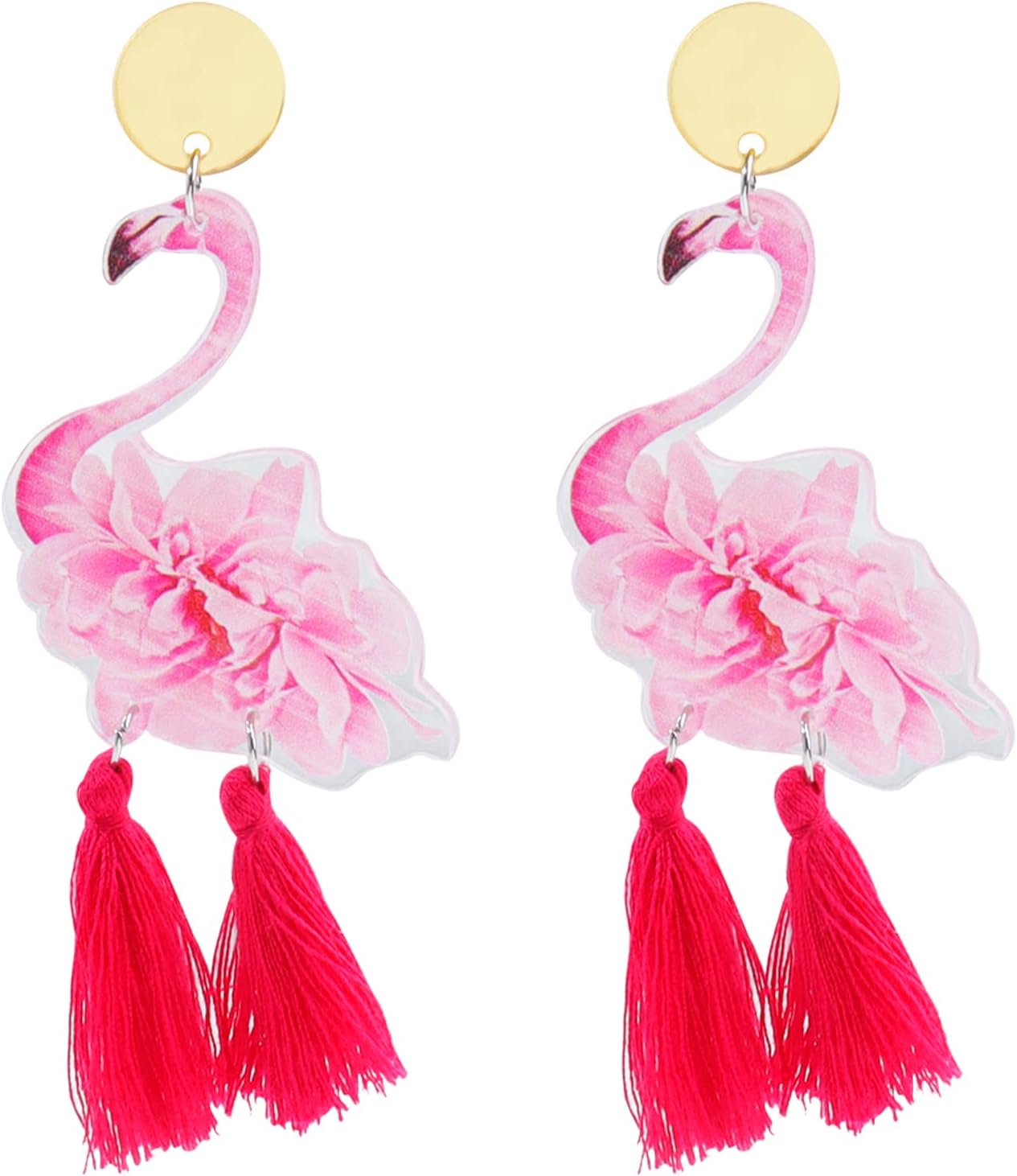 Christmas Earrings for Women Pink Flamingo Tree Snowflake Bow Jingle Bell Dangling Trendy Holiday Earrings Stocking Stuffers Christmas Jewelry Gifts Outfits Accessories - 我的商店我的商店我的商店