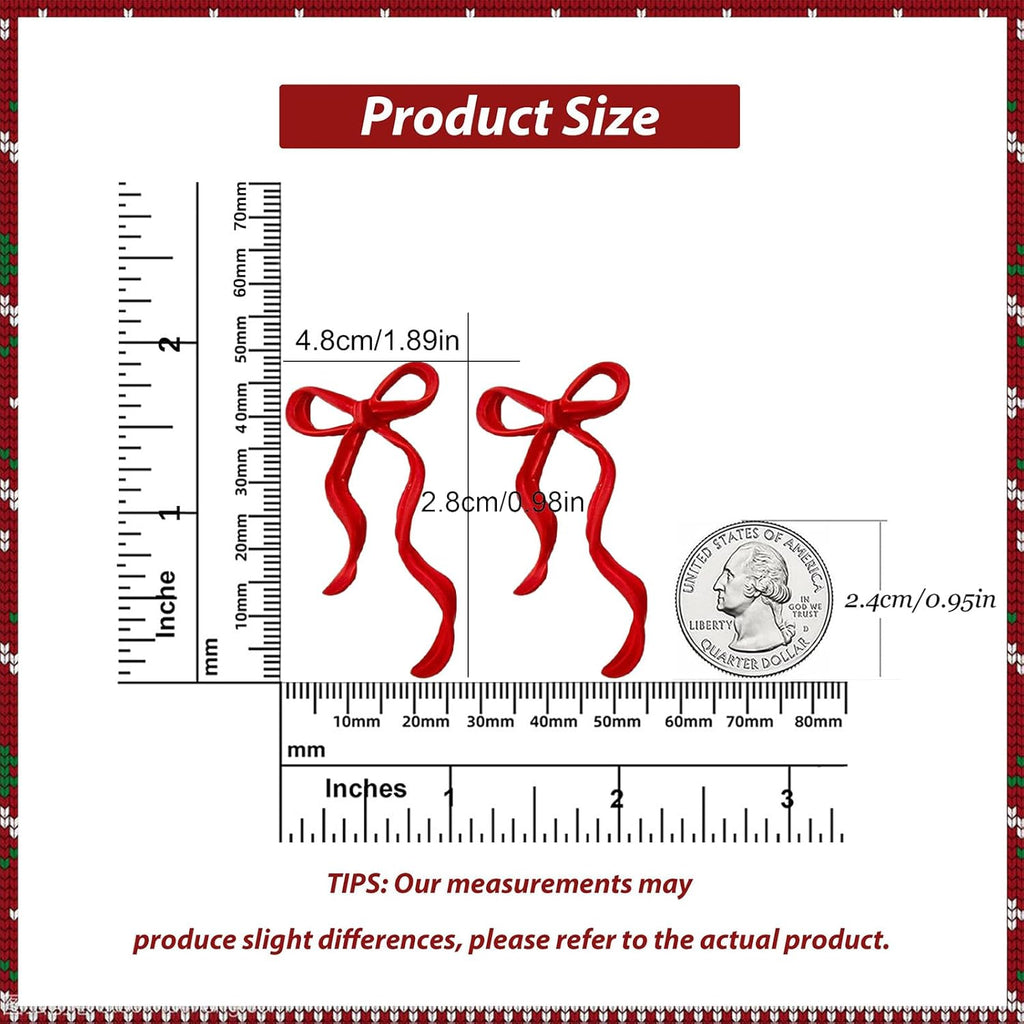 Christmas Earrings for Women Red Bow Earrings Christmas Bow Earring New Years Earing Holiday Festival Jewelry Gifts Stocking Stuffers - 我的商店我的商店我的商店