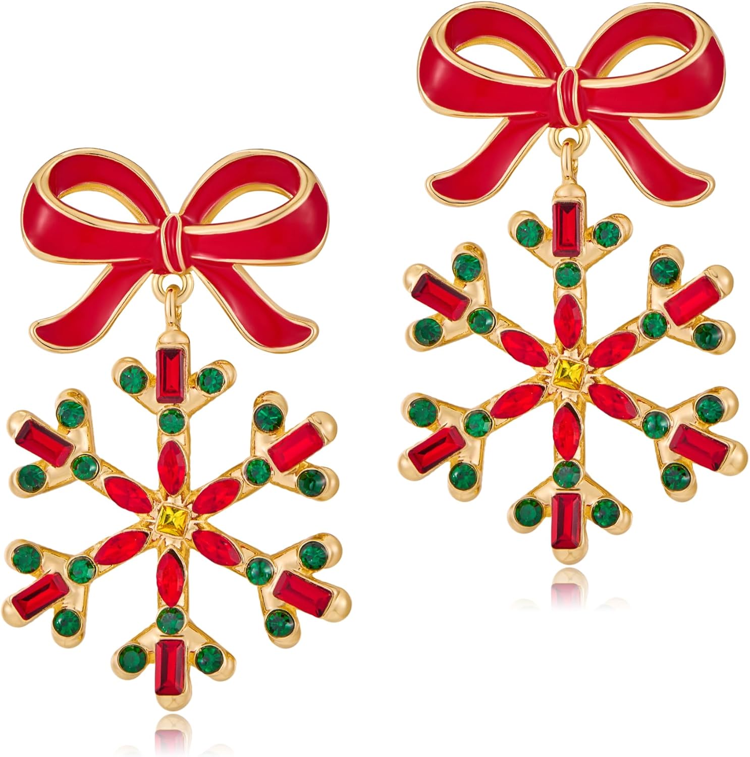 Christmas Earrings for Women Rhinestone Chritsmas Tree, Snowflake, Wreath, Colorful Light Bulb, Deer Earrings Holiday Festival Costume Jewelry - 我的商店我的商店我的商店