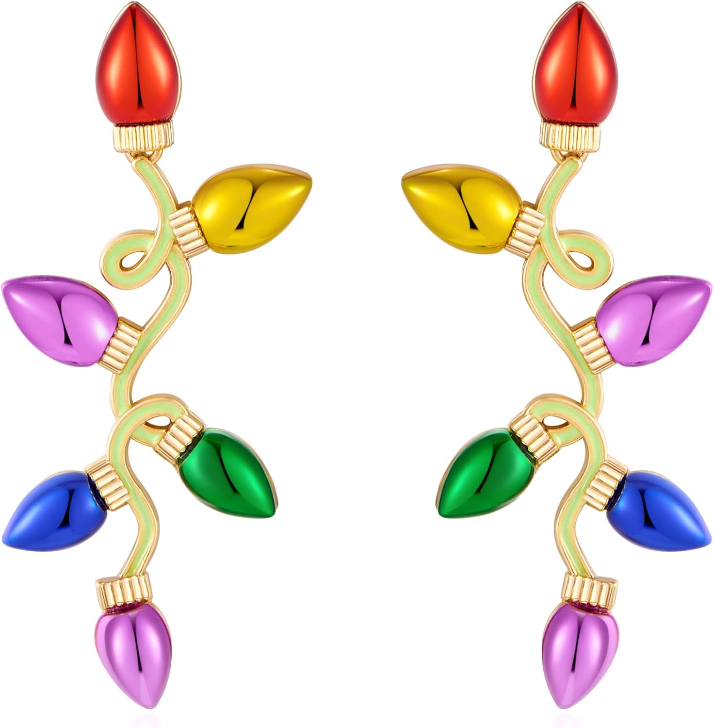 Christmas Earrings for Women Rhinestone Chritsmas Tree, Snowflake, Wreath, Colorful Light Bulb, Deer Earrings Holiday Festival Costume Jewelry - 我的商店我的商店我的商店