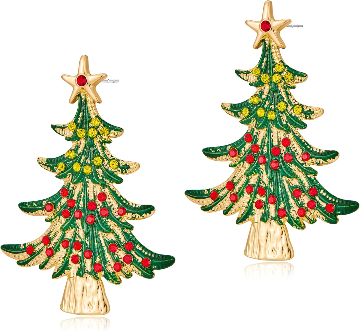 Christmas Earrings for Women Rhinestone Chritsmas Tree, Snowflake, Wreath, Colorful Light Bulb, Deer Earrings Holiday Festival Costume Jewelry - 我的商店我的商店我的商店