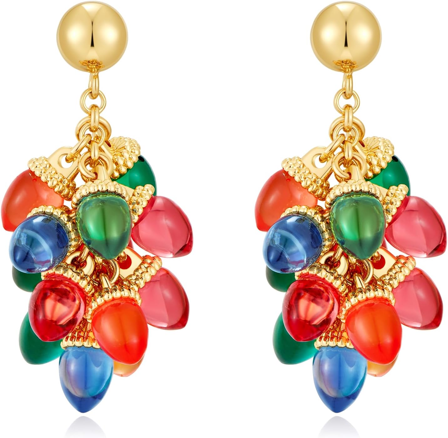 Christmas Earrings for Women Rhinestone Chritsmas Tree, Snowflake, Wreath, Colorful Light Bulb, Deer Earrings Holiday Festival Costume Jewelry - 我的商店我的商店我的商店