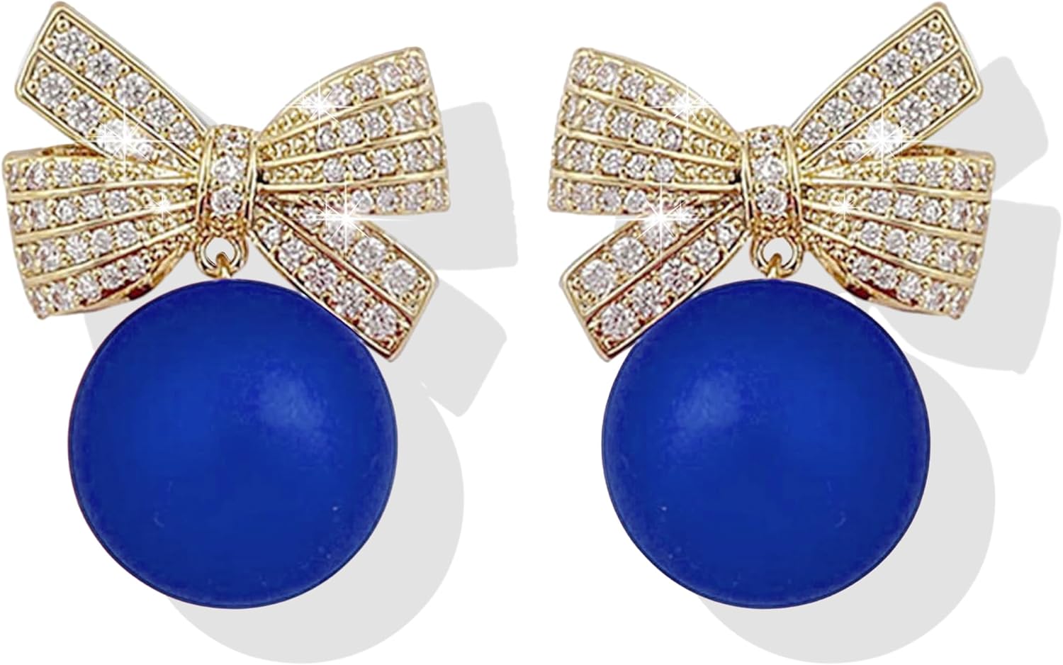 Christmas Earrings for Women Rhinestone Pearl Bow Earrings Holiday Jewelry Gifts Christmas Outfits for Women Decorations Gifts Stocking Stuffers - 我的商店我的商店我的商店