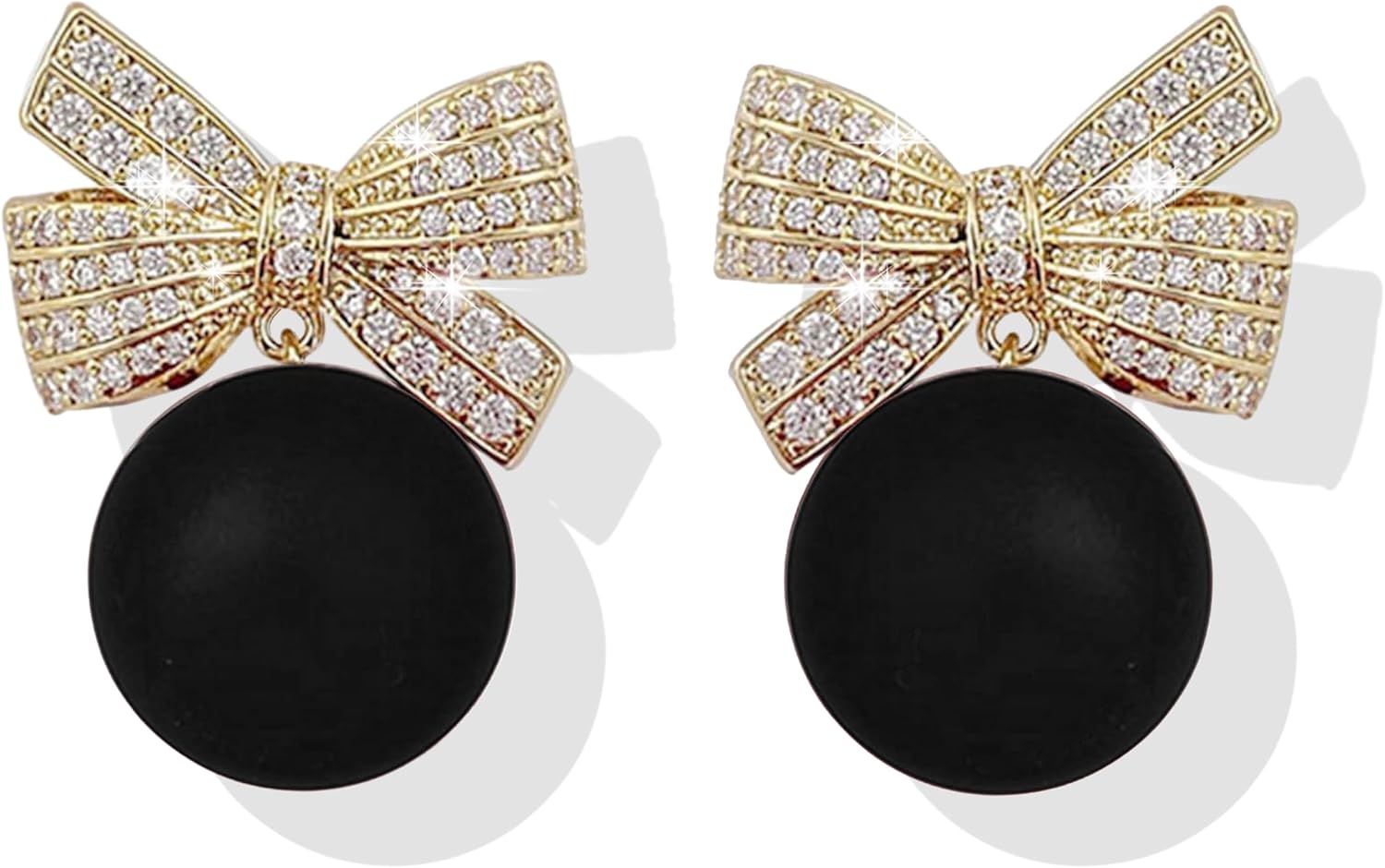 Christmas Earrings for Women Rhinestone Pearl Bow Earrings Holiday Jewelry Gifts Christmas Outfits for Women Decorations Gifts Stocking Stuffers - 我的商店我的商店我的商店