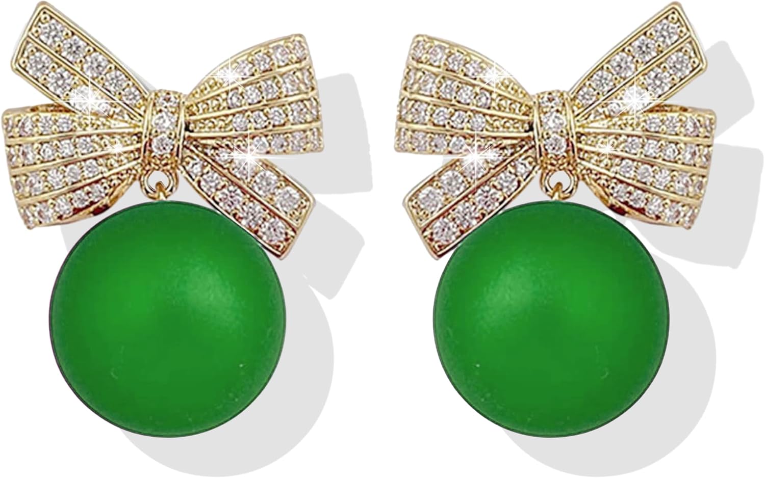 Christmas Earrings for Women Rhinestone Pearl Bow Earrings Holiday Jewelry Gifts Christmas Outfits for Women Decorations Gifts Stocking Stuffers - 我的商店我的商店我的商店