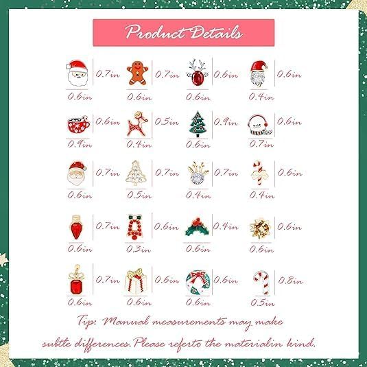 Christmas Earrings for Women Stocking Stuffers Cute Holiday Gift Xmas Tree Bow Santa Elk Snowman Candy Stud Earrings Set Christmas Decorations Gifts Outfits for Women 2025 White Elephant Gifts - 我的商店我的商店我的商店
