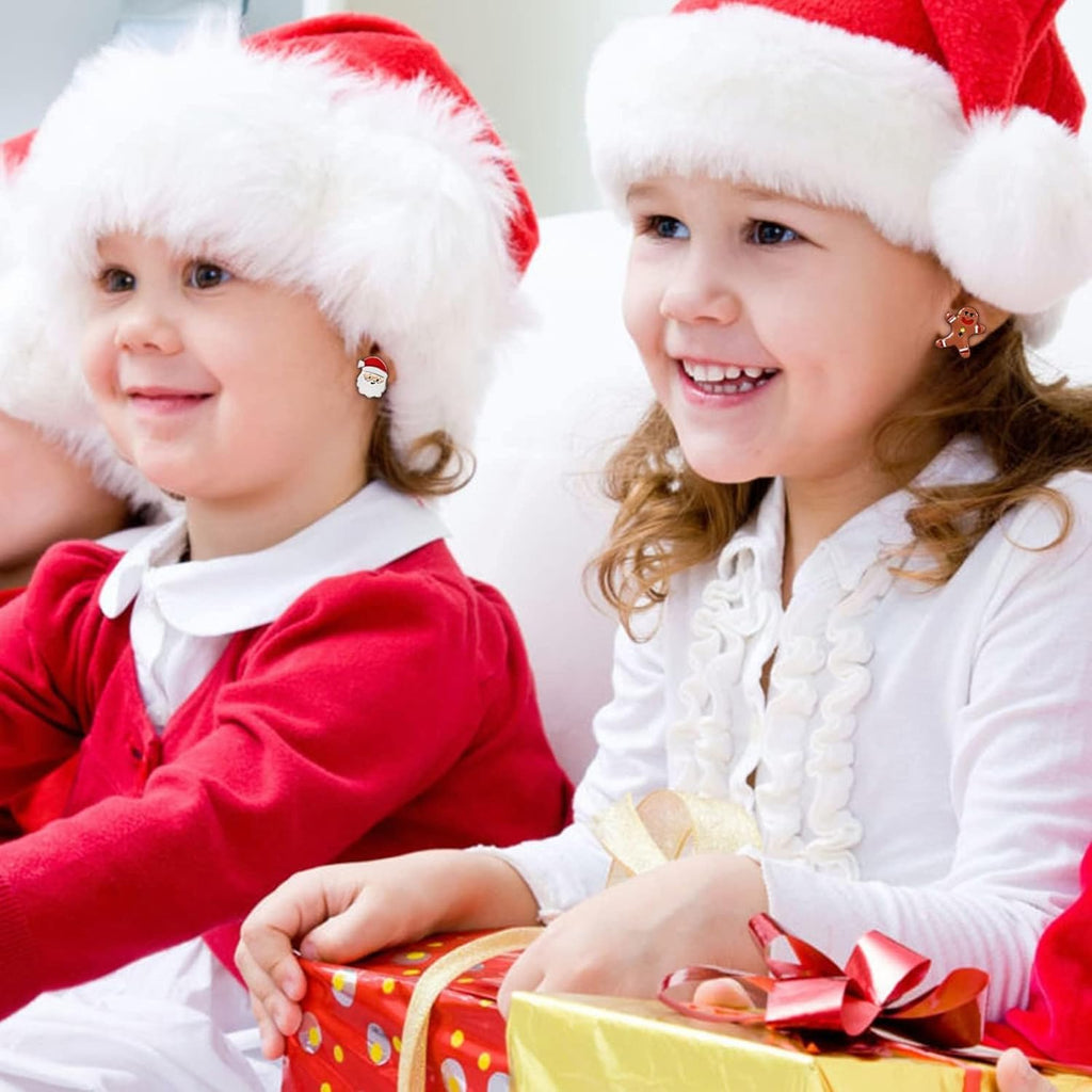 Christmas Earrings for Women Stocking Stuffers Cute Holiday Gift Xmas Tree Bow Santa Elk Snowman Candy Stud Earrings Set Christmas Decorations Gifts Outfits for Women 2025 White Elephant Gifts - 我的商店我的商店我的商店