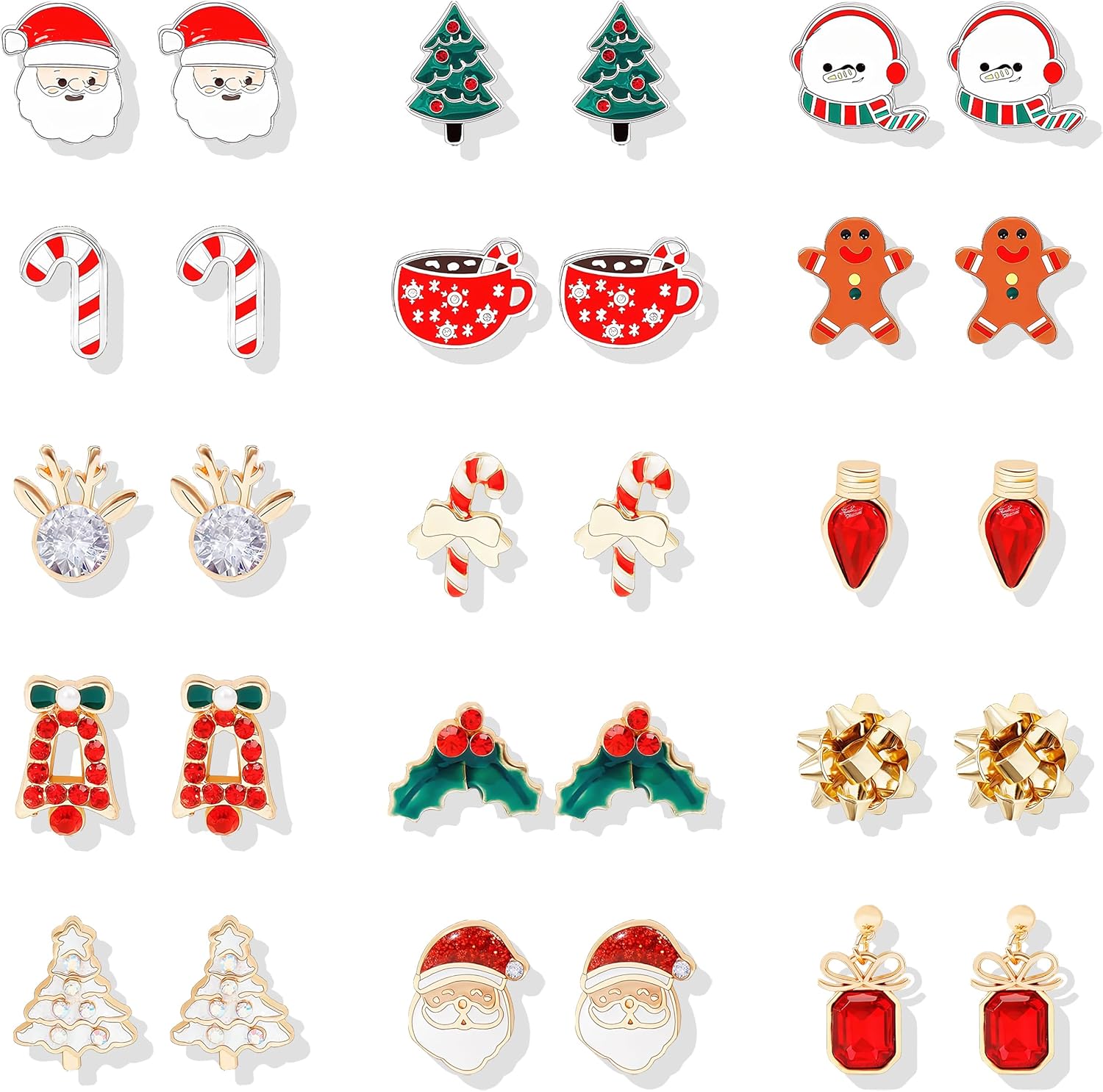 Christmas Earrings for Women Teen Girls Stocking Stuffers Tree Cake Snowflake Candy Cane Penguin Gingerbread Earrings Christmas Gifts Ouftits Accessories - 我的商店我的商店我的商店