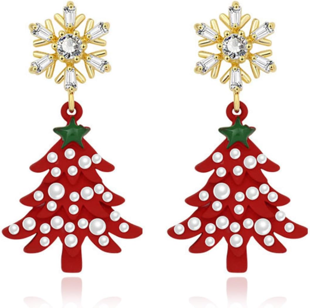 Christmas Earrings for Women Teen Girls Stocking Stuffers Tree Cake Snowflake Candy Cane Penguin Gingerbread Earrings Christmas Gifts Ouftits Accessories - 我的商店我的商店我的商店