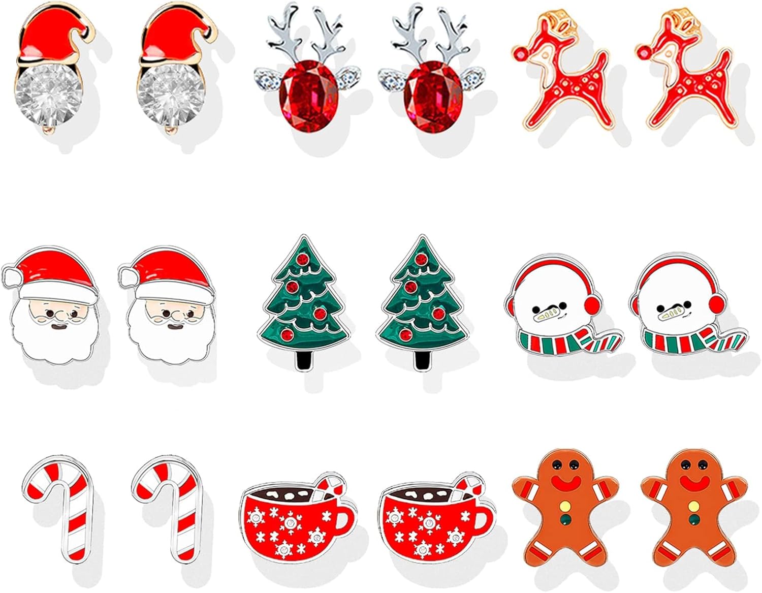 Christmas Earrings for Women Teen Girls Stocking Stuffers Tree Cake Snowflake Candy Cane Penguin Gingerbread Earrings Christmas Gifts Ouftits Accessories - 我的商店我的商店我的商店