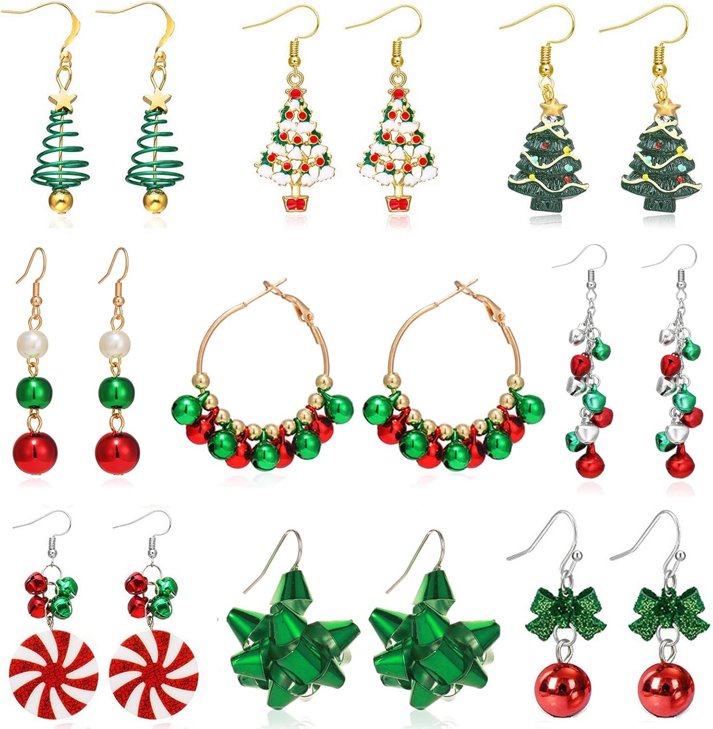 Christmas Earrings for Women Trendy Christmas Tree Snowflake Santa Candy Cane Earrings Holiday Gift Xmas Jewelry Stocking Stuffers 2025 - 我的商店我的商店我的商店