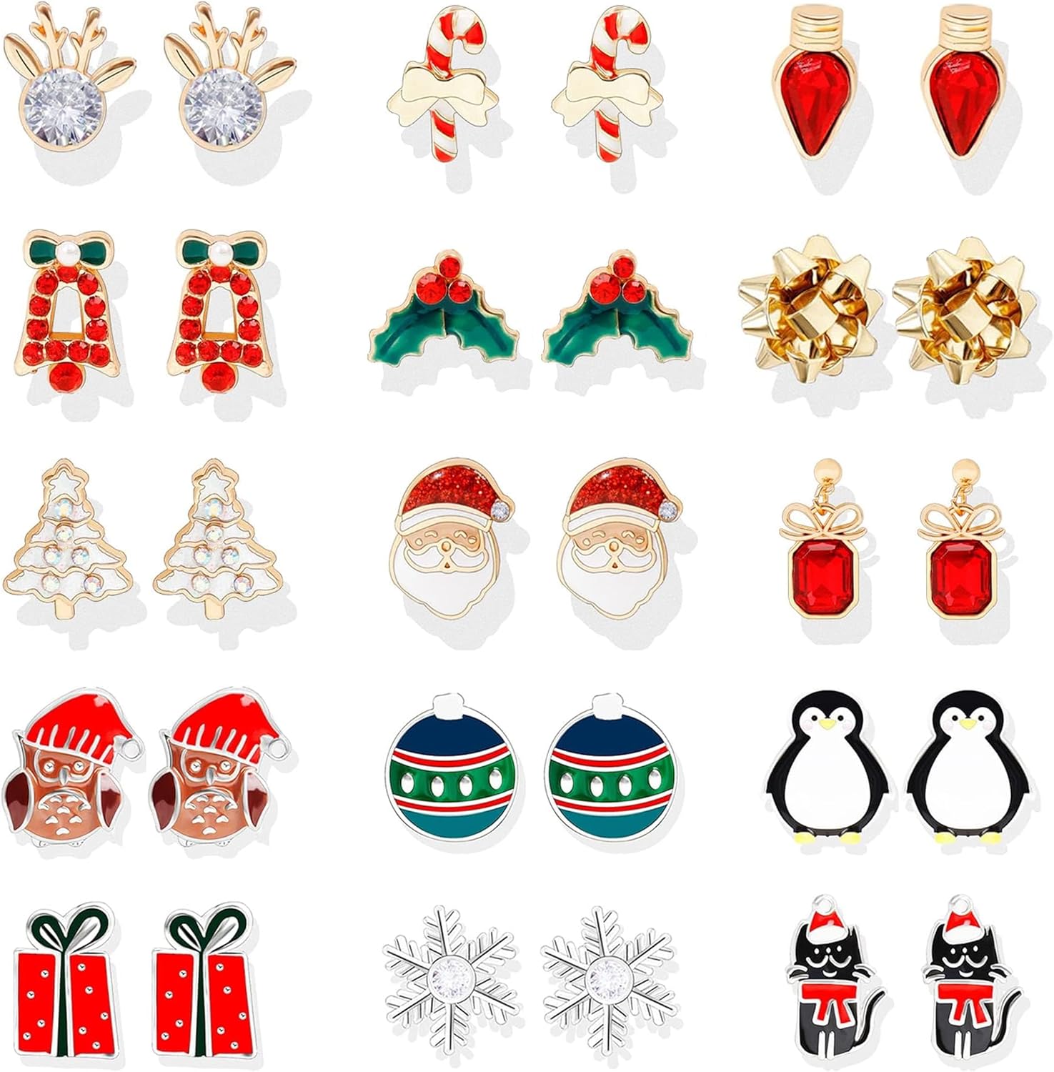 Christmas Earrings for Women Trendy Christmas Tree Snowflake Santa Candy Cane Earrings Holiday Gift Xmas Jewelry Stocking Stuffers 2025 - 我的商店我的商店我的商店