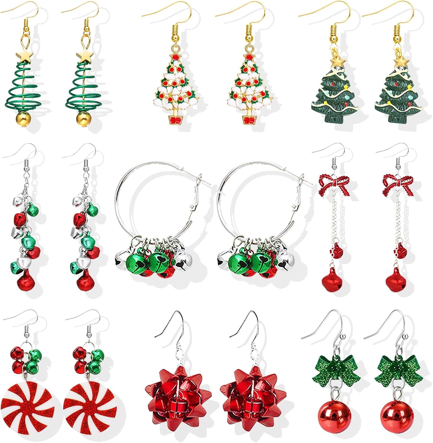 Christmas Earrings for Women Trendy Christmas Tree Snowflake Santa Candy Cane Earrings Holiday Gift Xmas Jewelry Stocking Stuffers 2025 - 我的商店我的商店我的商店