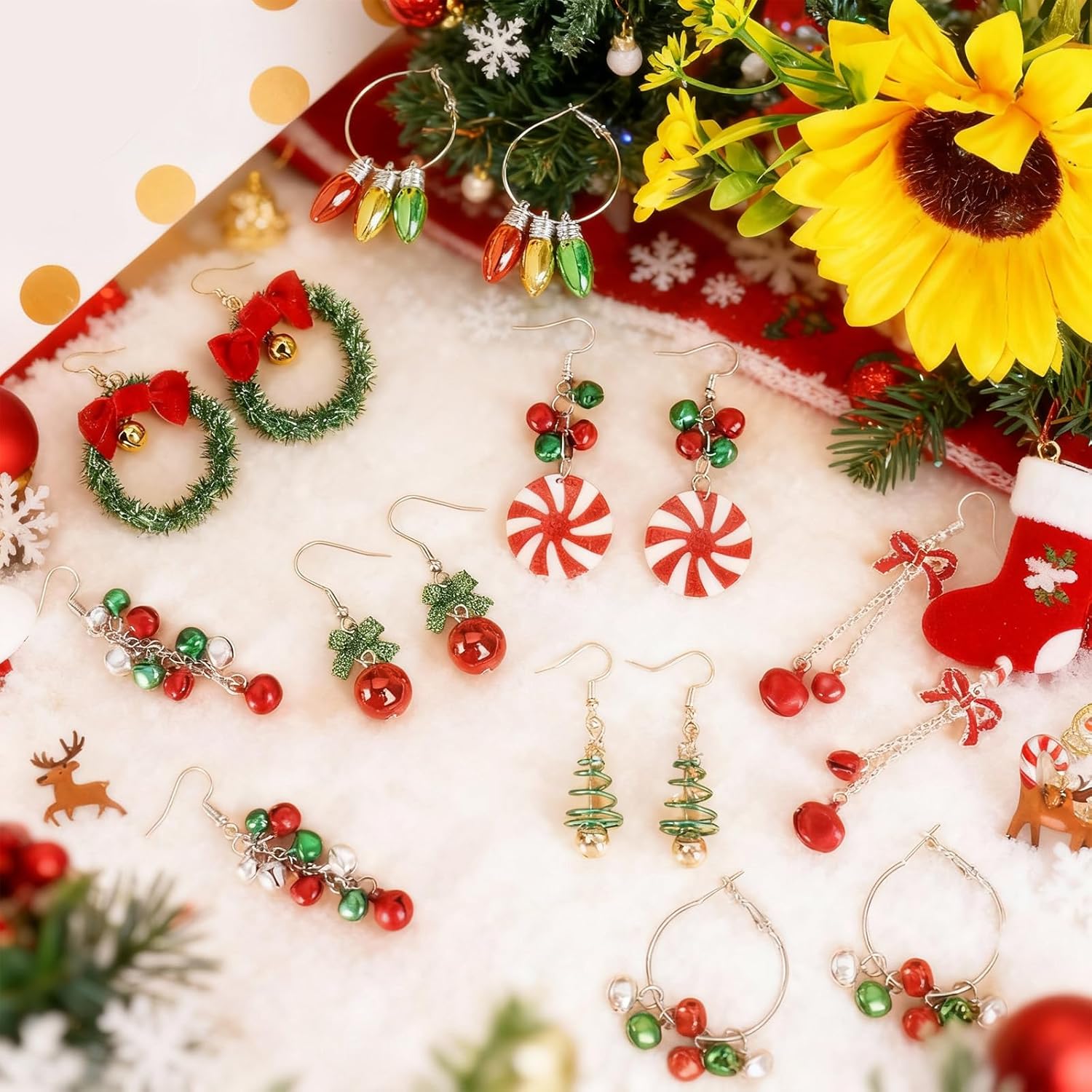 Christmas Earrings for Women Trendy Christmas Tree Snowflake Santa Candy Cane Earrings Holiday Gift Xmas Jewelry Stocking Stuffers 2025 - 我的商店我的商店我的商店